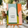 Colorful Groovy Retro Arch Bold Wedding Welcome Foam Board