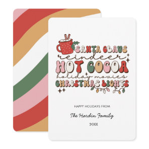 Colorful Groovy Retro Christmas Christmas Card