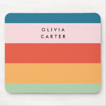 Colorful Groovy Retro Horizontal Stripe Name