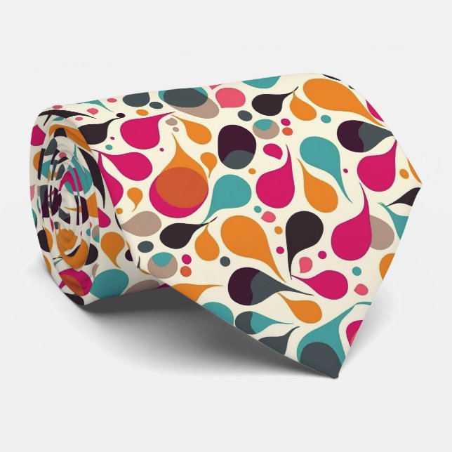 Colorful Groovy Retro Neck Tie (Rolled)