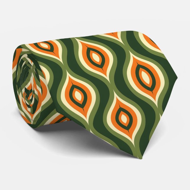 Colorful Groovy Retro Neck Tie (Rolled)