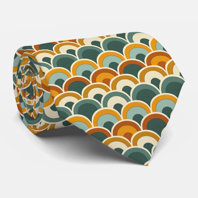 Colorful Groovy Retro Neck Tie (Rolled)