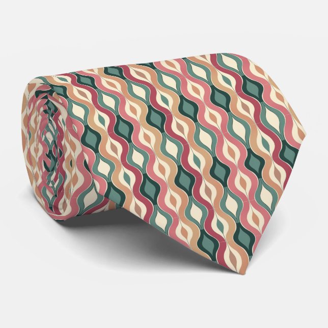 Colorful Groovy Retro Neck Tie (Rolled)