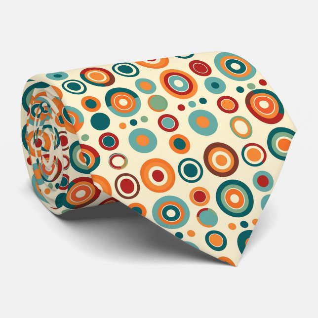 Colorful Groovy Retro Neck Tie (Rolled)
