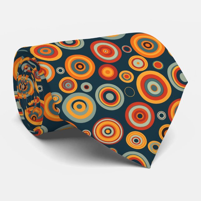 Colorful Groovy Retro Neck Tie (Rolled)