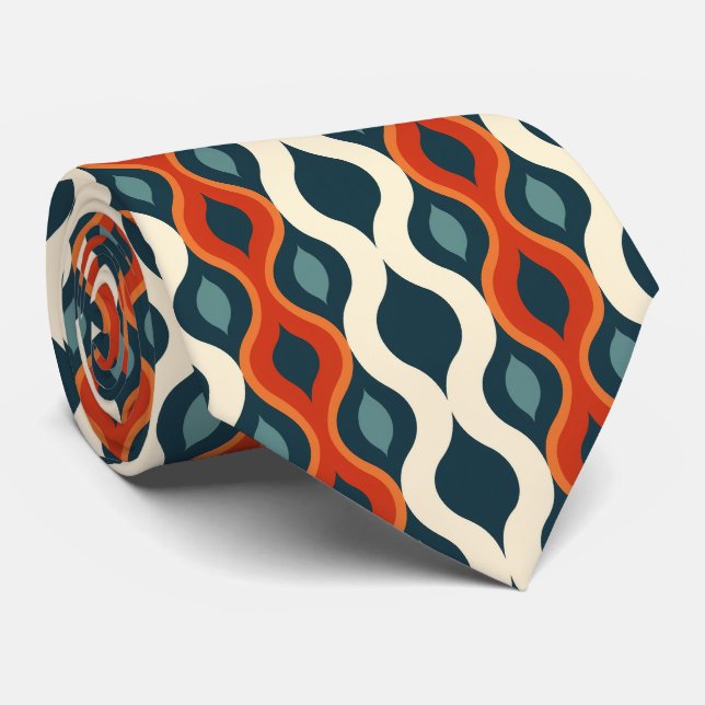 Colorful Groovy Retro Neck Tie (Rolled)