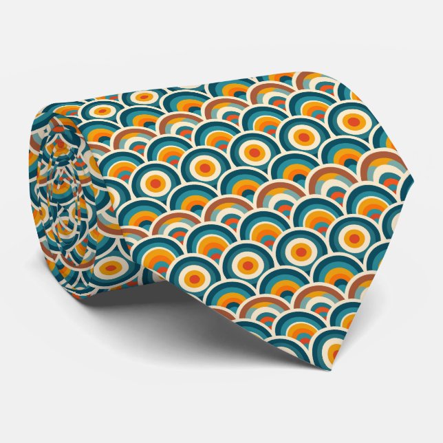 Colorful Groovy Retro Neck Tie (Rolled)