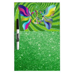 Colorful Groovy Retro Peace Sign Butterfly Dry Erase Board
