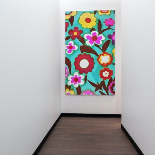 Colorful Groovy Seventies Floral Abstract  Poster