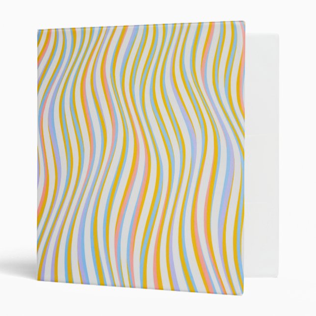 Colorful Groovy Swirl 3 Ring Binder (Front/Inside)