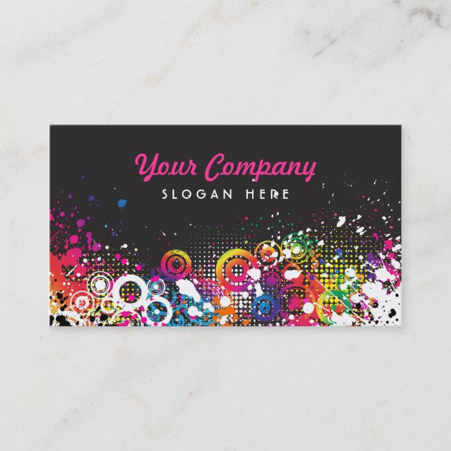 Colorful Grunge Business Card (Front)