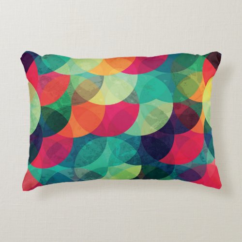 Colorful Grunge Circle Seamless Pattern Accent Pillow