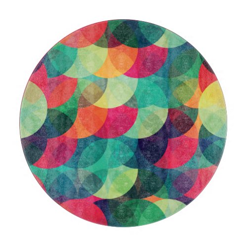 Colorful Grunge Circle Seamless Pattern Cutting Board