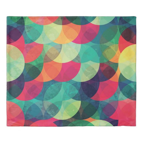 Colorful Grunge Circle Seamless Pattern Duvet Cover