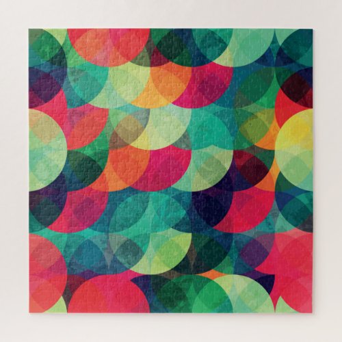 Colorful Grunge Circle Seamless Pattern Jigsaw Puzzle