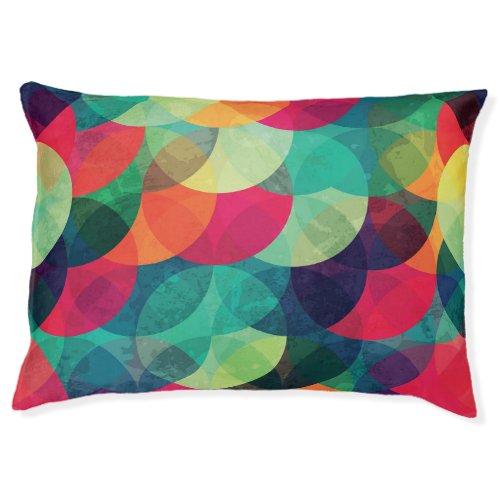 Colorful Grunge Circle Seamless Pattern Pet Bed