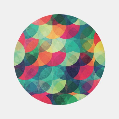 Colorful Grunge Circle Seamless Pattern Rug