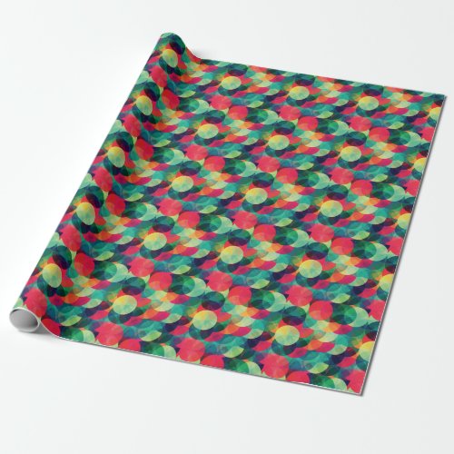 Colorful Grunge Circle Seamless Pattern Wrapping Paper