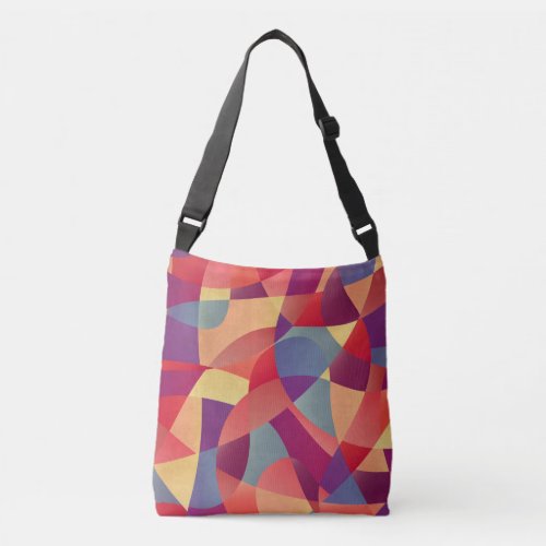 Colorful Grunge Geometric Triangles Background Crossbody Bag