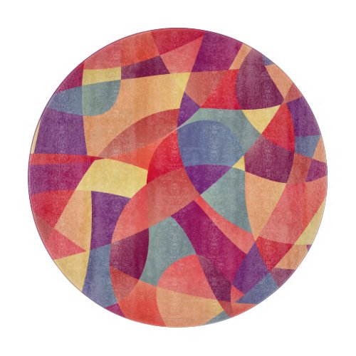 Colorful Grunge Geometric Triangles Background Cutting Board
