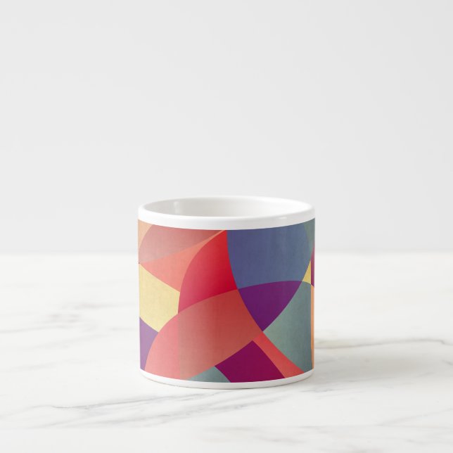 Colorful Grunge: Geometric Triangles Background Espresso Cup (Front)