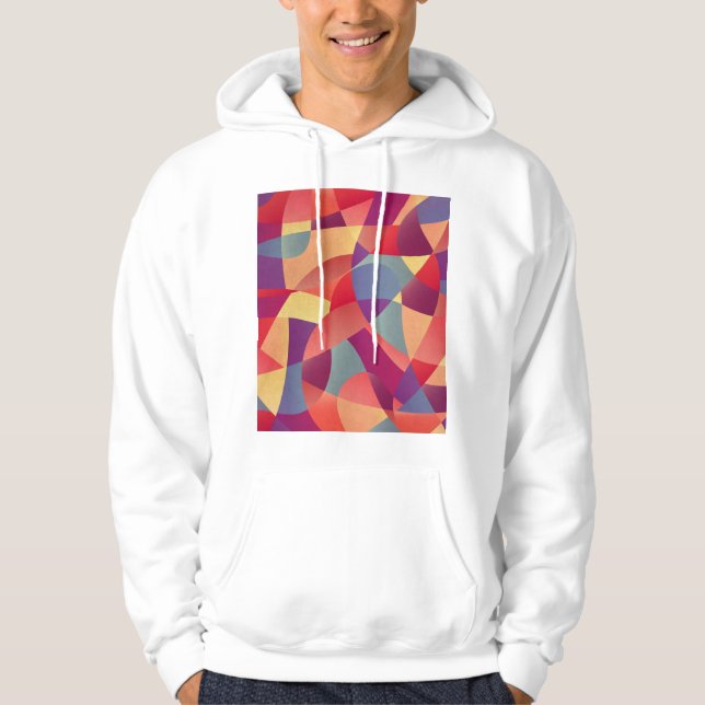 Colorful Grunge: Geometric Triangles Background Hoodie (Front)