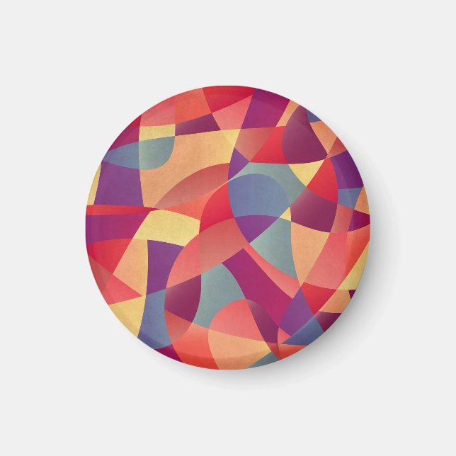 Colorful Grunge: Geometric Triangles Background Magnet (Front)