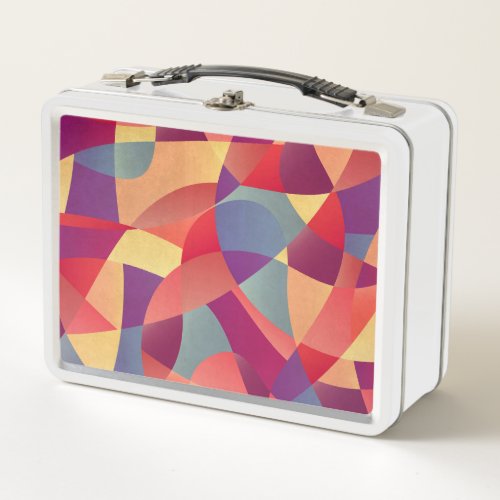 Colorful Grunge Geometric Triangles Background Metal Lunch Box