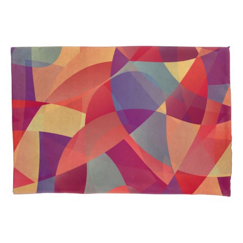 Colorful Grunge Geometric Triangles Background Pillow Case