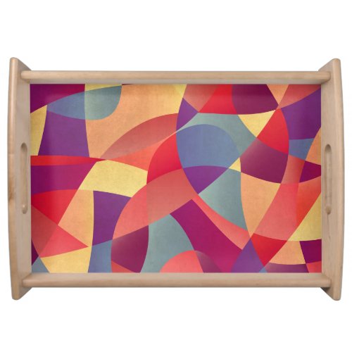 Colorful Grunge Geometric Triangles Background Serving Tray