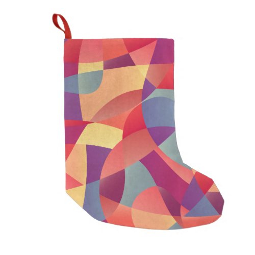 Colorful Grunge Geometric Triangles Background Small Christmas Stocking