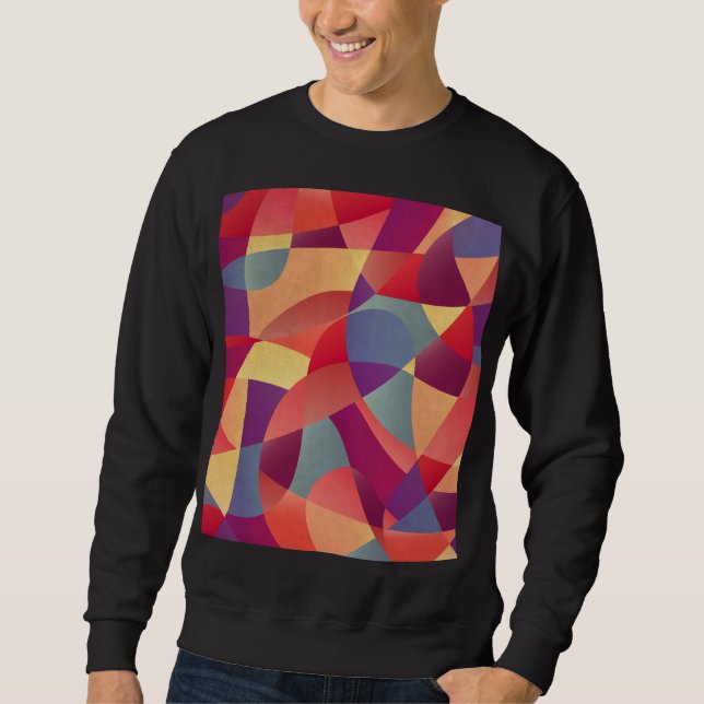 Colorful Grunge: Geometric Triangles Background Sweatshirt (Front)