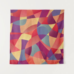 Colorful Grunge: Geometric Triangles Background Tapestry