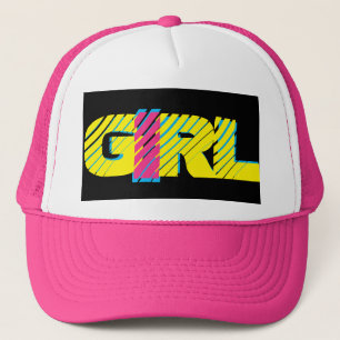 colorful grunge GIRL lettering Trucker Hat