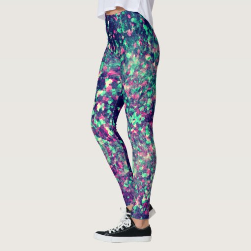 Colorful Grunge Kaleidoscope Pattern Leggings | Zazzle