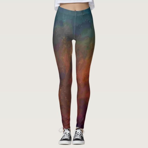 Colorful Grunge Paint Effect  Leggings