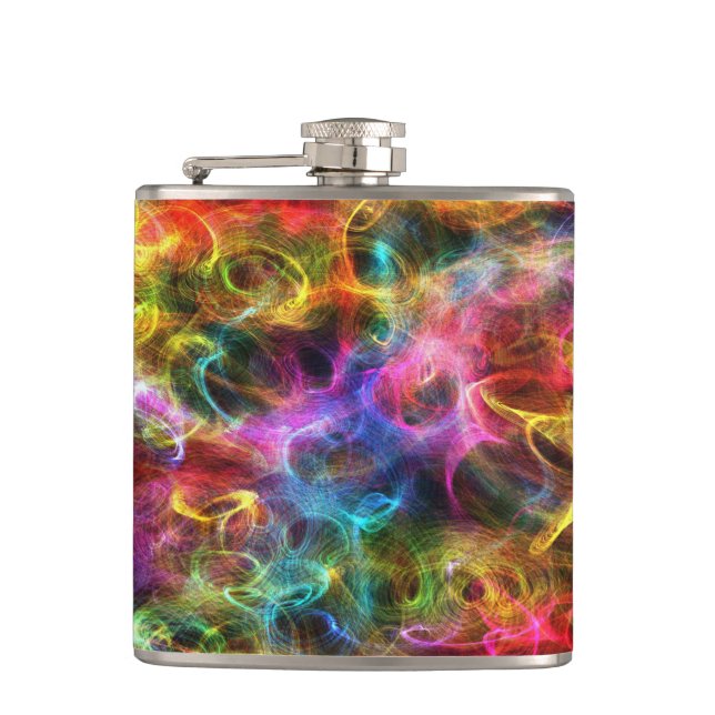 Colorful Grunge Random Swirls Flask (Front)