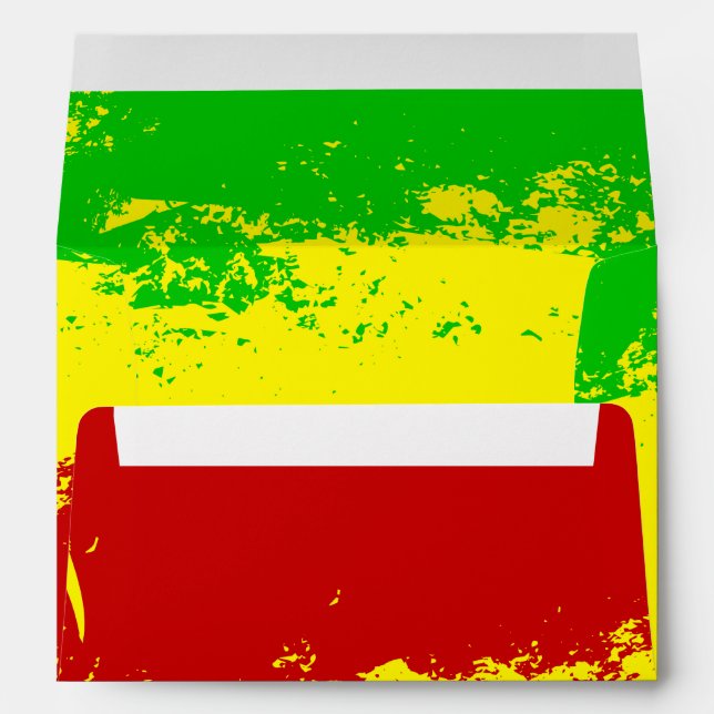 Colorful Grunge Reggea Background Envelope (Back (Bottom))