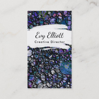 Colorful, Grungy Abstract Art with Circles Business Card