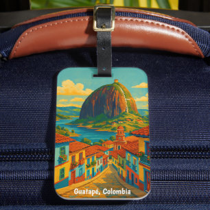 Colorful Guatape El Penol Rock Colombia Luggage Tag