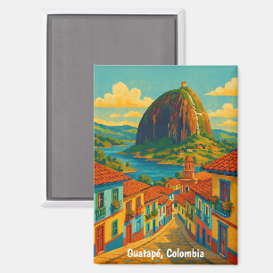Colorful Guatape El Penol Rock Colombia Magnet