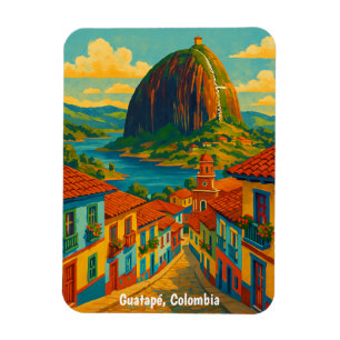 Colorful Guatape El Penol Rock Colombia Magnet