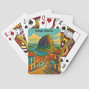 Colorful Guatape El Penol Rock Colombia Poker Cards