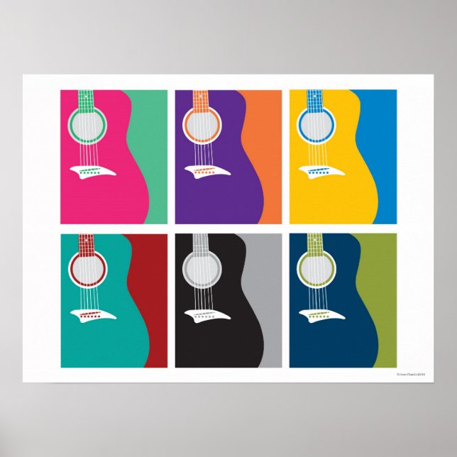 Colorful Guitar Art Poster (Front)