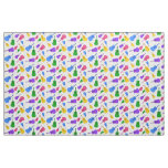 Colorful Guitar Collage in Colors Fabric