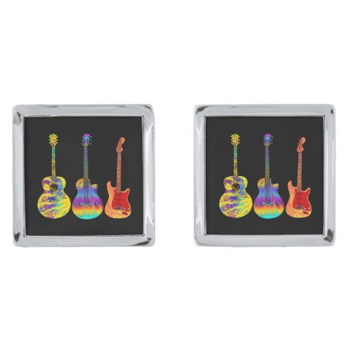 Colorful guitar  cufflinks