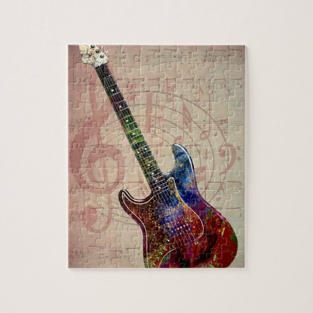 Colorful guitar jigsaw puzzle (Vertical)