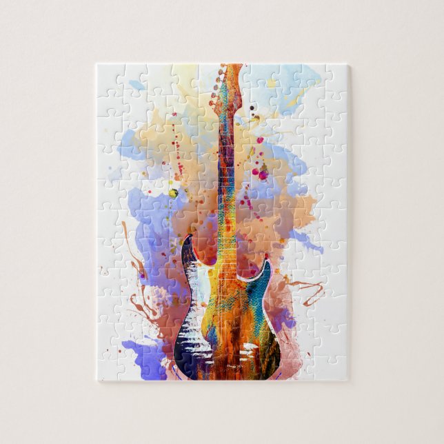 Colorful guitar jigsaw puzzle (Vertical)