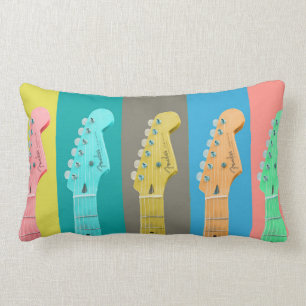 Colorful guitar  lumbar pillow