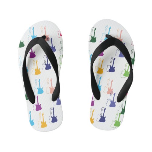 COLORFUL GUITAR PATTERN  KIDS FLIP FLOPS